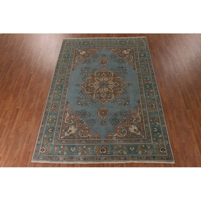 Tapis traditionnel bleu surteint 8 x 11
