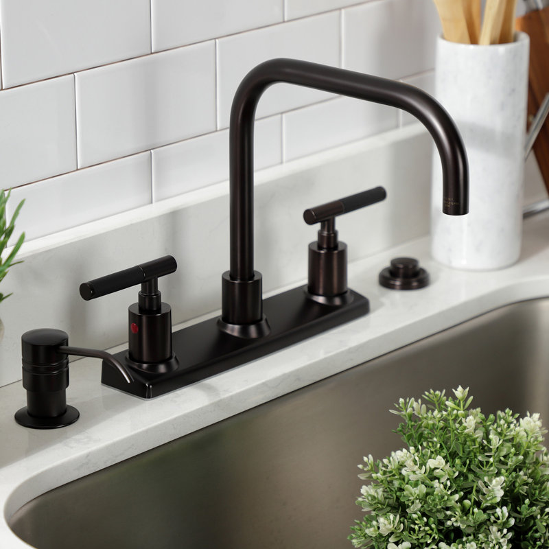 Kingston Brass Kaiser Two-Handle 2-Hole 8" Centerset Kitchen Faucet, Oil Rubbed Bronze