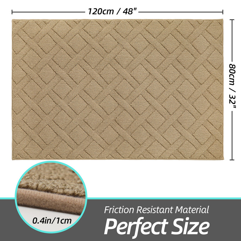 Non-Slip Indoor Doormat, Beige, 81.3cm W x 121.9cm L