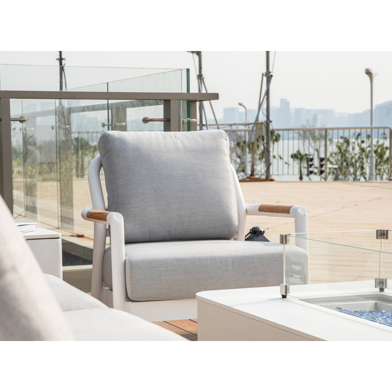 Santorini Powder-Coated Aluminum Patio Lounge Chair with Sunbrella® Cushions, Commercial Grade