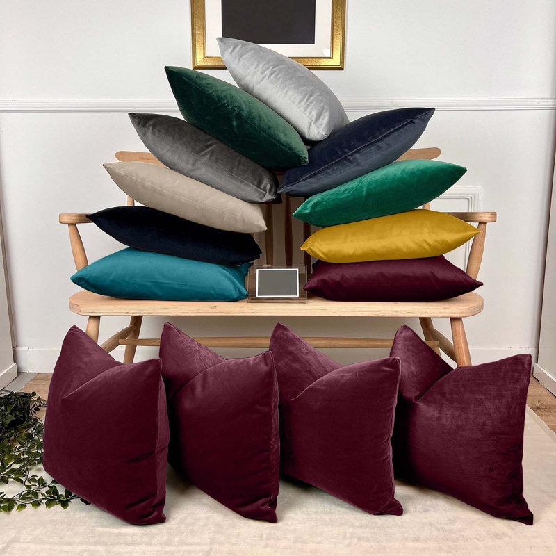 Aldino Square Throw Cushion Pad, Burgundy
