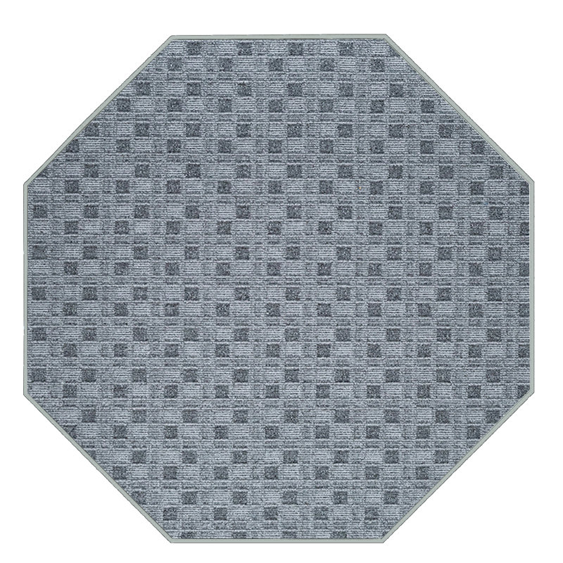 Tapis abstrait commercial intérieur / extérieur de couleur grise, Octogone 2 pi