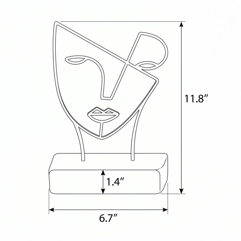 Sculpture contemporaine de visages de personnes en métal pour table