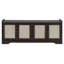 Banc de rangement rustique avec portes en rotin tressé et étagères réglables, couleur espresso-93383975