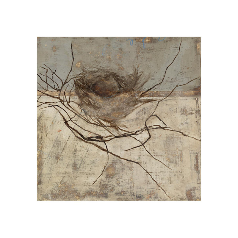 «Nest IV» par Sarah Atkinson - Peinture, H 36 po x l 36 po x 1,5 po, Pinceau gel