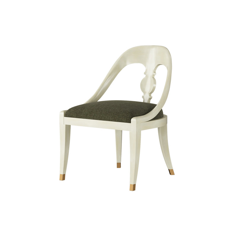 Jackson Upholstered Dining Chair, White, Rise Fern (Performance fabric) 1357-34