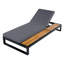 Chaise longue avec coussin résistant à l'eau, dossier réglable à 5 positions, pour terrasse de piscine