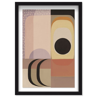 Moon Phase Deco Shadowbox Abstract Print by Oliver Gal, Black Frame, 10 x 15