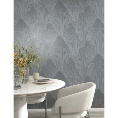 Papier peint géométrique Lumiere Pewter Deco