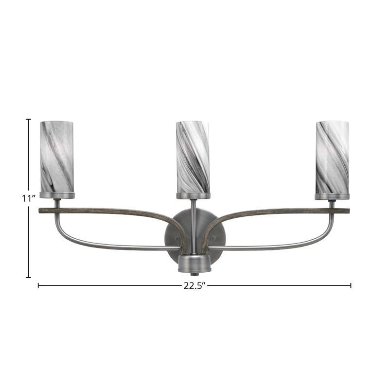 Monterey 3 Light Bath Bar, Gray