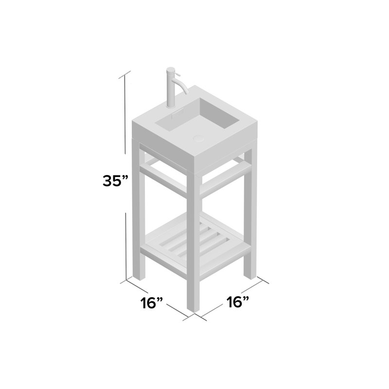 Ensemble de meuble-lavabo simple 16 po Halesowen, Chrome
