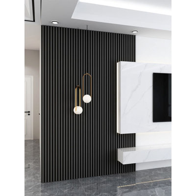94" L x 5.75" W Shiplap Wood Wall Paneling, 3D Wall Paneling for Interior Wall Decor