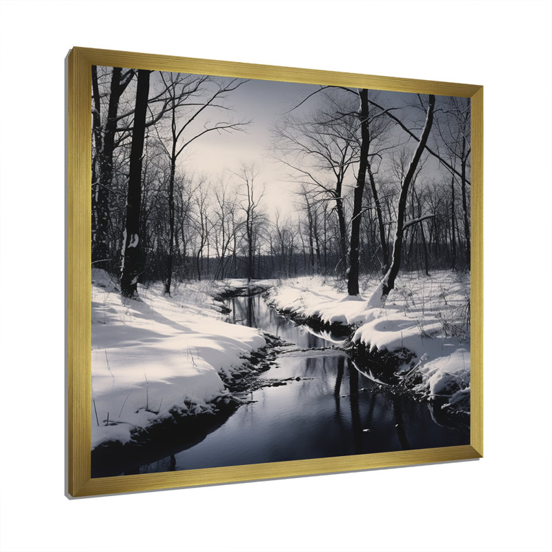 «Winter Scenery Wonderland» sur toile, Encadrement doré, 24" H x 24" W
