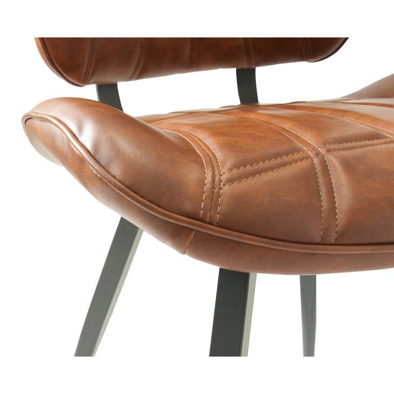 Lennon 46cm H Polyester Blend Upholstered Side Chair, Tan