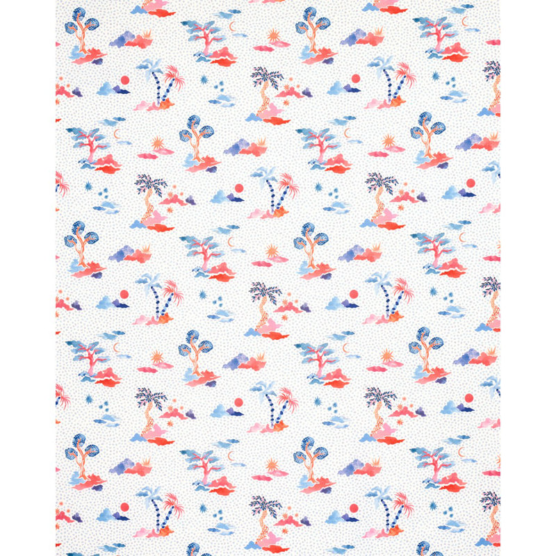 Tissu Schumacher x Happy Menocal Valletta, Ciel / rose
