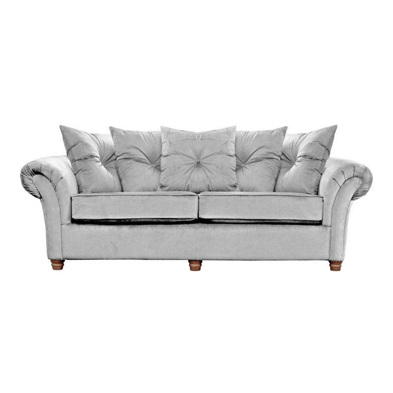 Lila 3 Seater Velvet Sofa, Silver