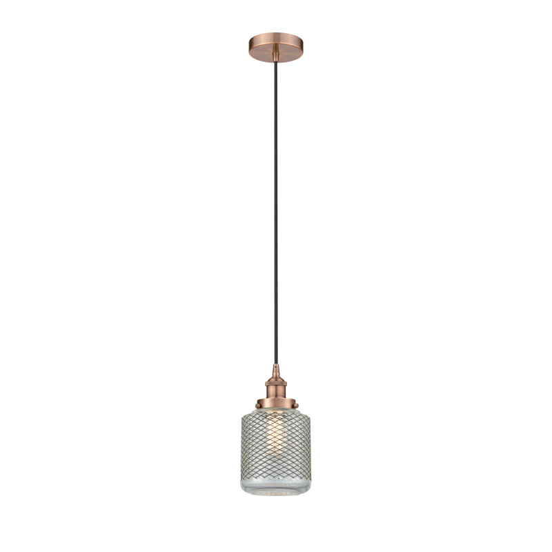 Luminaire suspendu cylindrique à 1 lumière Iyana, Cuivre