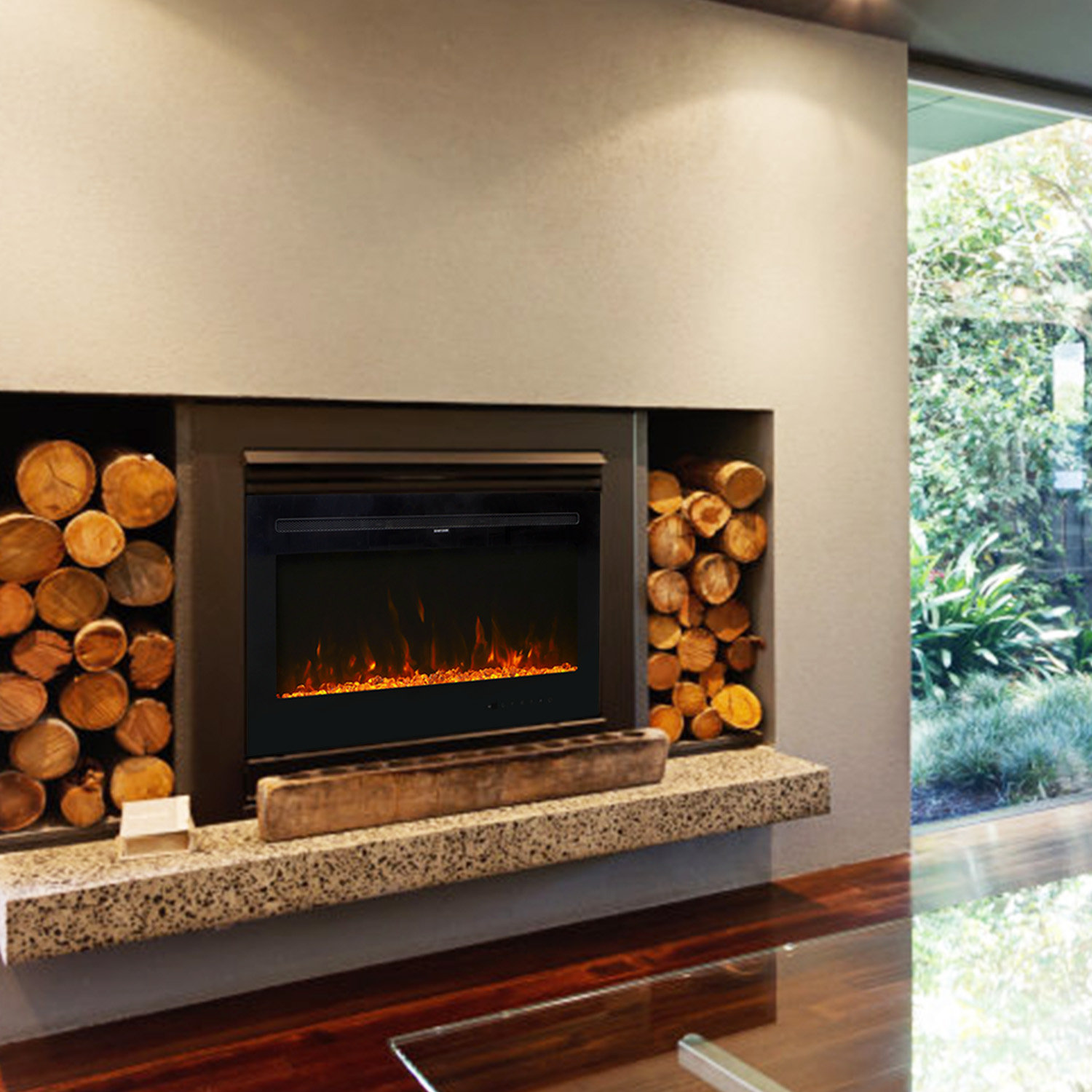 Symple Stuff 36'' W Electric Fireplace u0026 Reviews | Wayfair