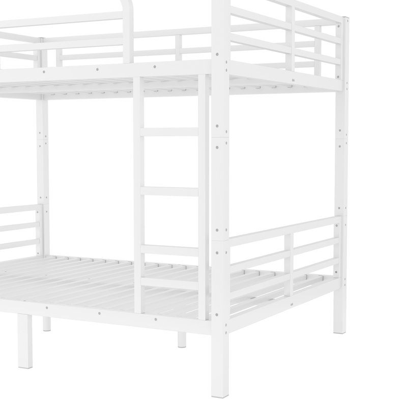 Metal Full XL Over Full XL Bunk Bed for Teens and Adults, Space-Saving, Noise-Reduced, No Box Spring Needed