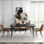 Ensemble de table de salle à manger 6 pièces 6 pièces avec chaises d'appoint en similicuir et ensemble de salle à manger 7 pièces-111464708-111464709