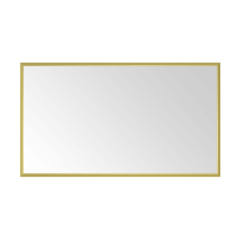 Miroir de salle de bain mural 84 x 48 pouces avec cadre en aluminium, verre haute définition pour des reflets clairs