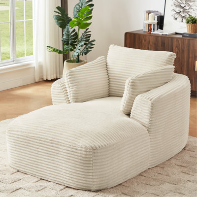 Canapé moderne en velours côtelé, conception de méridienne, doux au toucher, coussin à ressorts, sans assemblage, fauteuil surdimensionné pour espace de vie, et élégant, coussin de confort amélioré, pièce idéale