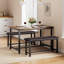 Ensemble table et chaises de salle à manger rectangulaires de style industriel de 44 pouces pour 4 personnes avec 2 bancs rembourrés-1213867702