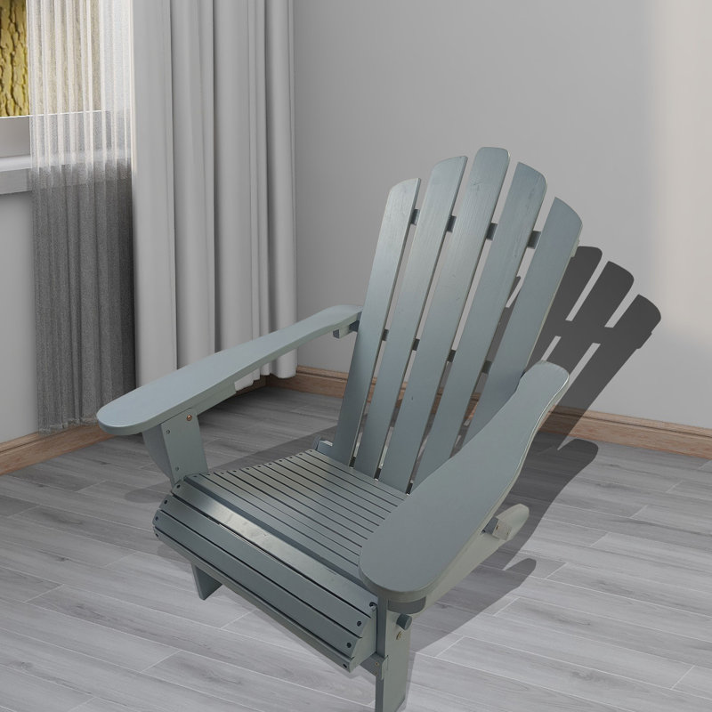 Foldable Grey Wood Chair - Comfortable For Outdoor And Indoor Use, Solid Hardwood, Wide Seat Armrest, 250 Lbs Capacity Seating, Max Weight
