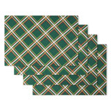 Acrobat Kate Spade New York Plaid Holiday Placemat Set 13"x 19" Green/Red