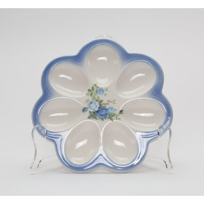 Easter Egg Plate With Blue Roses