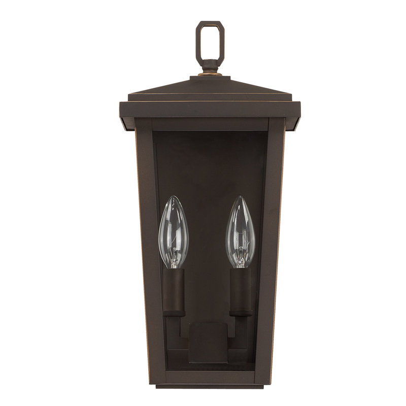 Lanterne murale d'extérieur à 2 ampoules Maghull, 14,75" H x 7" lx 5,5" p, Bronze Huilé