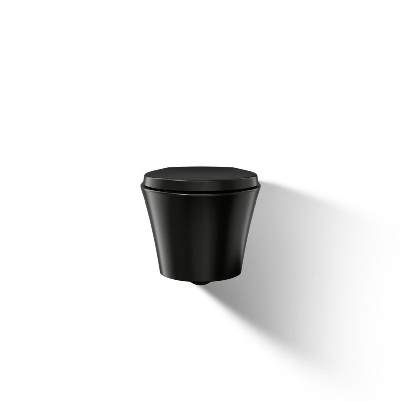 Veil Wall-Hung Compact Elongated Toilet, Dual-Flush, Black