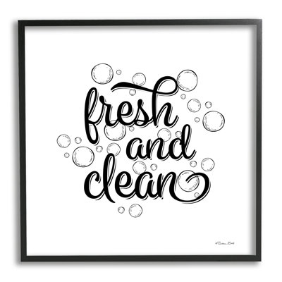 "Fresh and Clean Bathroom Bubbles" par Susan Ball - Cadre flottant, impression sur bois