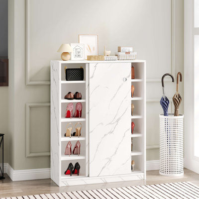 Marble Shoe Cabient With Sliding Door Have 6 Layers Can Storage At Least30 Pairs Shoes