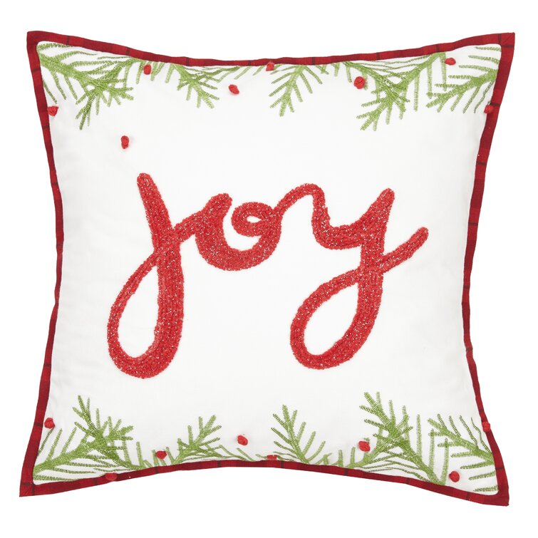 The Holiday Aisle® Ferris Embroidered Cotton Throw Pillow