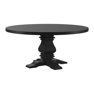 Round 60-inch Pedestal Base Dining Table Black