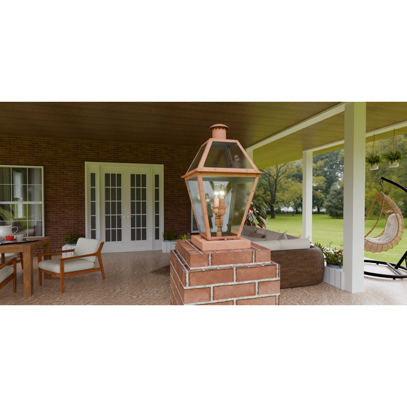 Kalwati De Royal 2-Light Aged Copper Outdoor Pier Mount Light