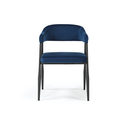 46.5cm H Velvet Upholstered Contoured Armchair