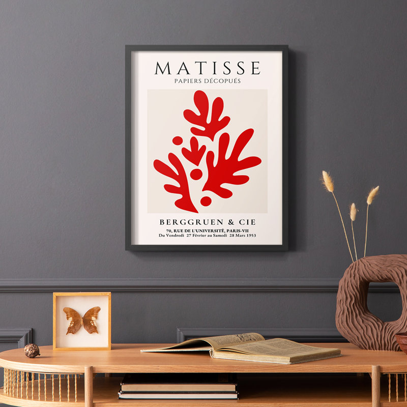 Matisse CLXIX, reproduction encadrée - bois massif, Noir, H 10 po x l 8 po