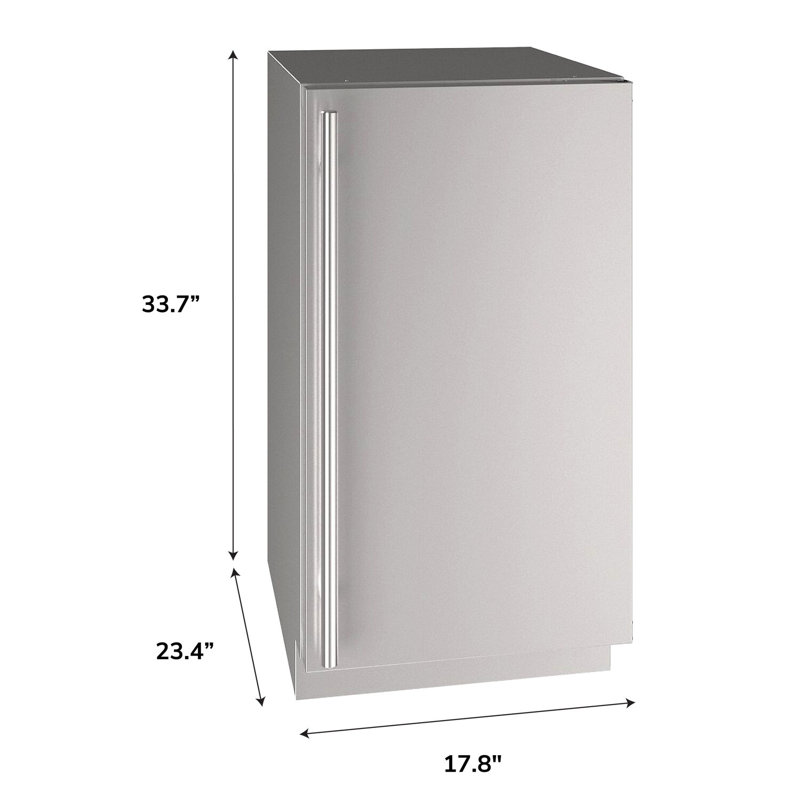 U-Line 18"W. 5 Class 3.7 Cu.Ft. Compact Refrigerator - Stainless Steel