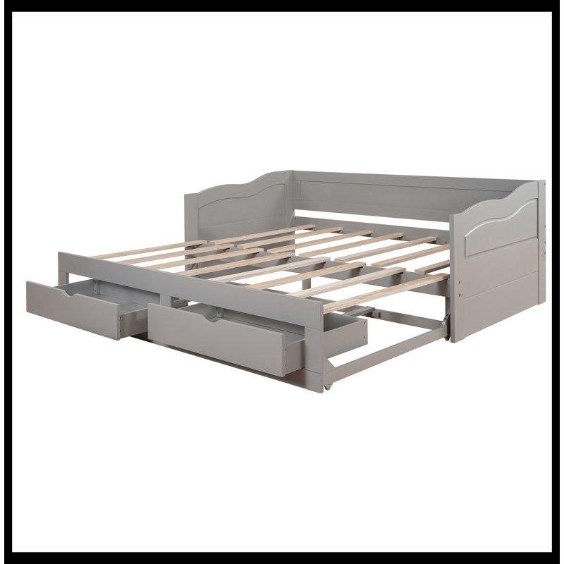 Lit de jour avec couchette Awi, Lit simple, Gris