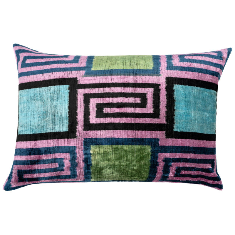 Plaid and Geometric Feather Throw Pillow