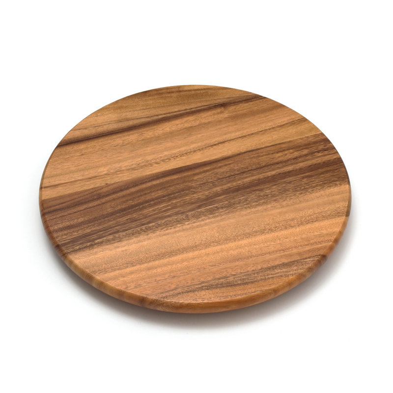 Plateau tournant en acacia, moyen