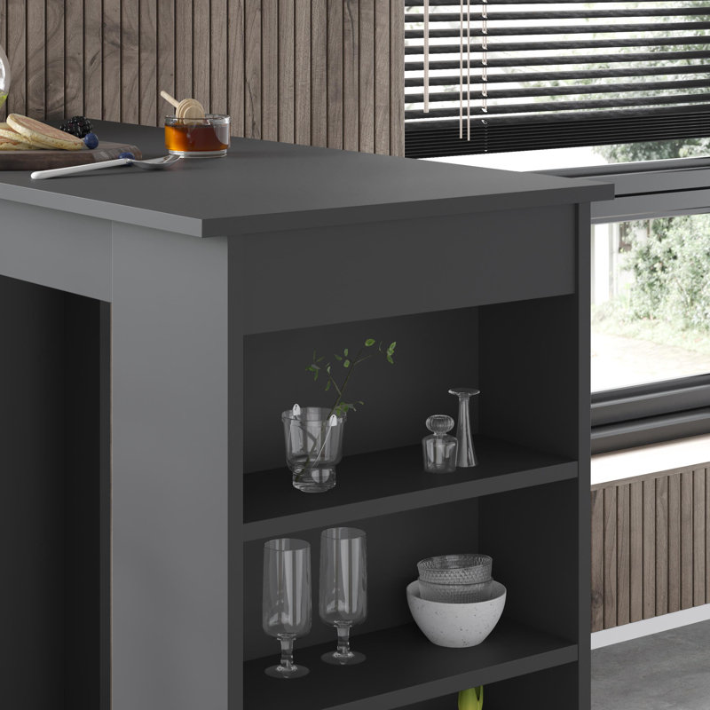 Liviah 117 Dining Table Stylish Multi-Functional Kitchen Table, Grey, Grey