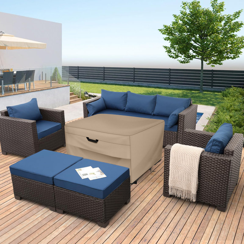 Rectangular Fire Pit Cover,Waterproof Heavy Duty 600D Outdoor Fire Table Cover, 20"H x 36"W x 36"D
