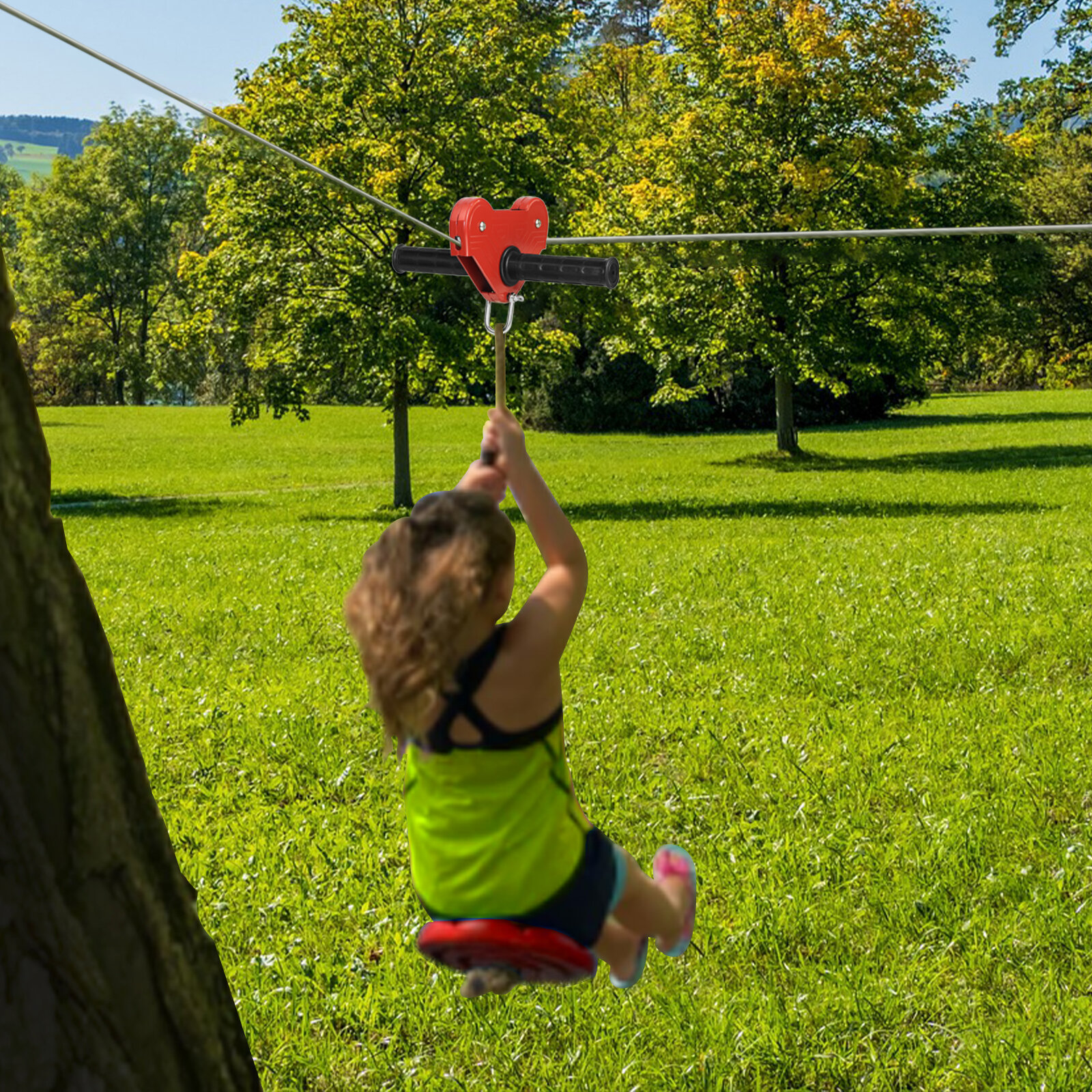 Zipline EDOSTORY 10'' Red DIY Swing Set Kit with Mounting Hangers