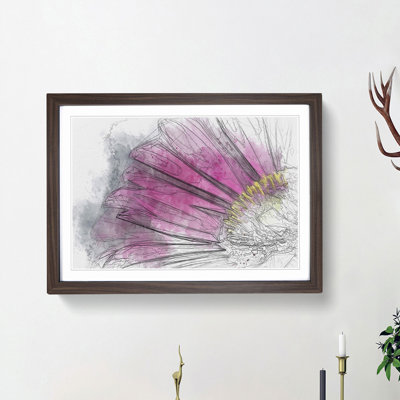 Bright Pink Gerbera Flower in Abstract - Picture Frame Graphic Art Print