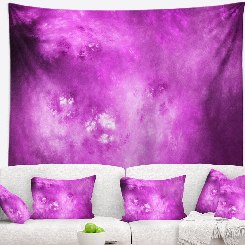 Ciel abstrait mauve vif avec étoiles tapisserie, H 50 po x l 60 po