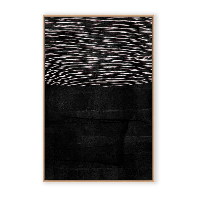 Abstract Blackened Line by  - Picture Frame Painting on Paper, 48" H x 32" W x 1.125" D, Framed Print, Gold