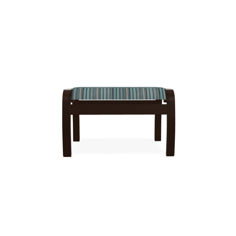 Repose-pieds d'extérieur avec coussin Askar, Désert texturé, Denim Augustine